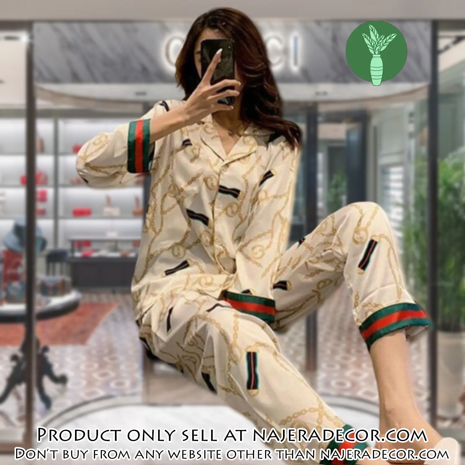 Trending luxury fashion gucci satin pajama set pjs1047 njr3808906